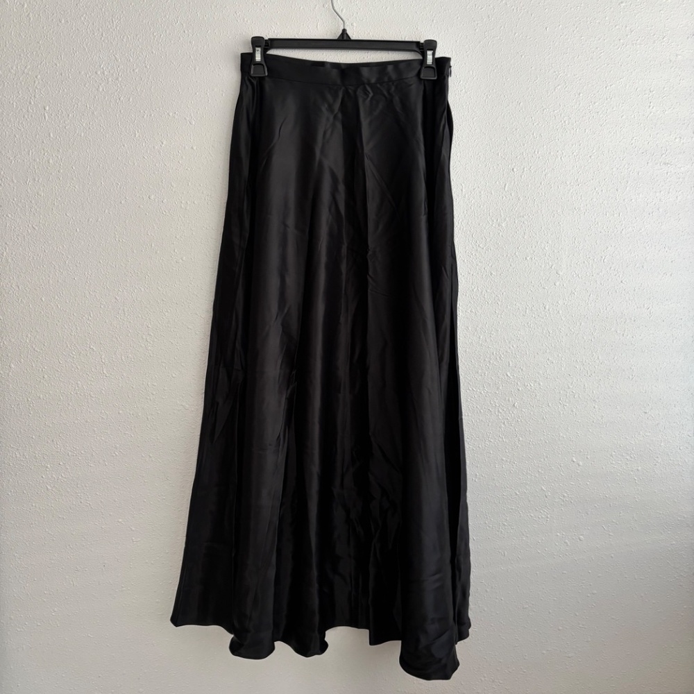 NWT Lilysilk Black A-Line Maxi Skirt w/ Pockets - Size US 6 - Picture 8 of 13